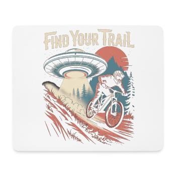 VTT, Descente, Action du cyclisme - Tapis de souris (format paysage) - blanc - Devant
