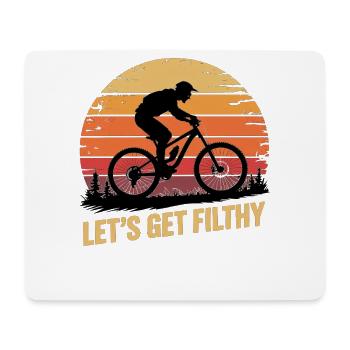 VTT, Descente, Action du cyclisme - Tapis de souris (format paysage) - blanc - Devant