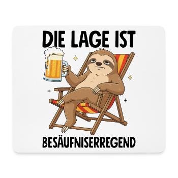 Die Lage Ist Besäufniserregend mit Faultier - Mousepad (Querformat) - Weiß - Vorne