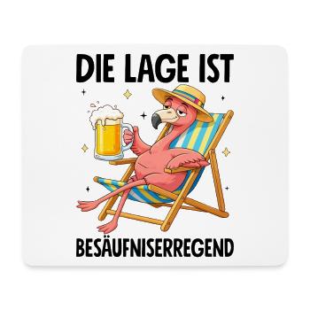 Die Lage Ist Besäufniserregend mit Flamingo - Mousepad (Querformat) - Weiß - Vorne