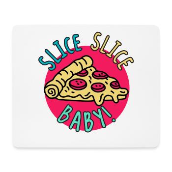 Slice Slice Baby – Pizza rétro - Tapis de souris (format paysage) - blanc - Devant