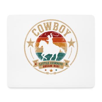 Cheval vintage à motif d’enfant cowboy - Tapis de souris (format paysage) - blanc - Devant