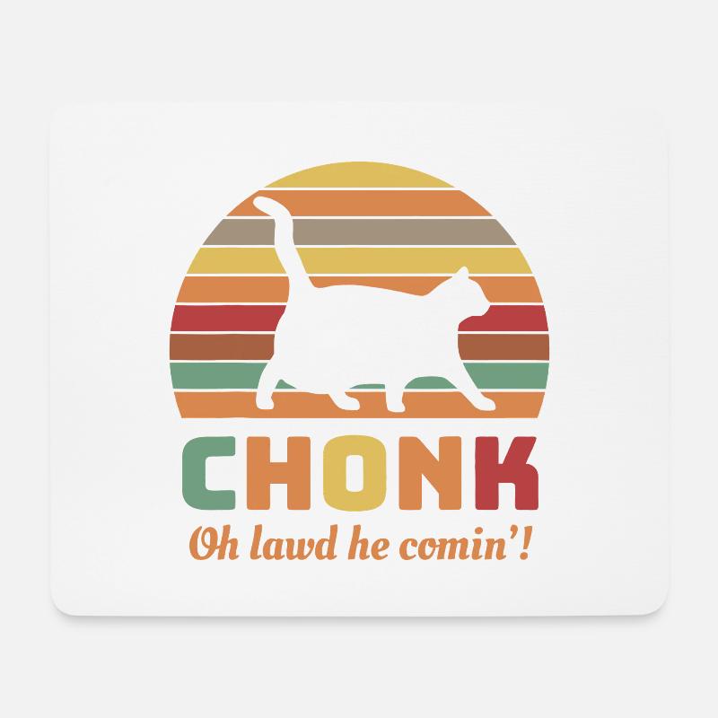Chonk Cat Retro Sunset Tee - Mouse Pad (horizontal) - white