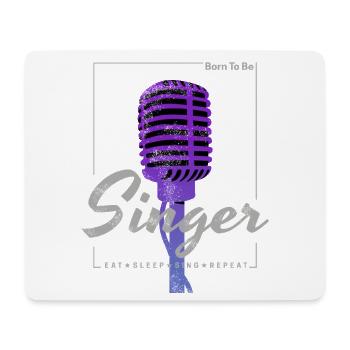 Born To Be Singer pour chanteurs et musiciens de groupe - Tapis de souris (format paysage) - blanc - Devant