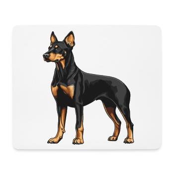 Doberman - Tapis de souris (format paysage) - blanc - Devant