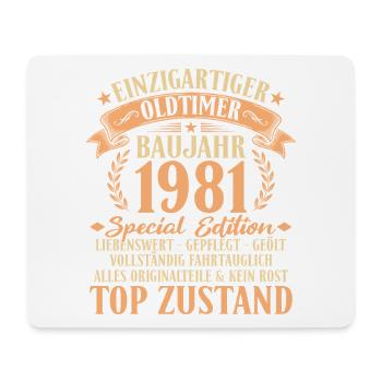 1981 Baujahr Oldtimer 45. Geburtstag Geschenkidee - Mousepad (Querformat) - Weiß - Vorne