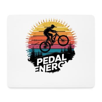 VTT, Descente, Action du cyclisme - Tapis de souris (format paysage) - blanc - Devant