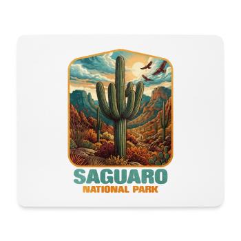 Parc national de Saguaro Découverte du désert au couchant de soleil - Tapis de souris (format paysage) - blanc - Devant
