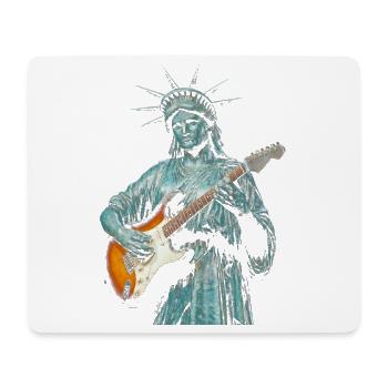 Statue of Liberty Playing Electric Guitar - Mouse Pad (horizontal) - white - Front
