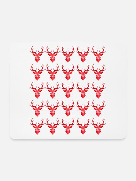 Hirsch mit Geweih Retro Hirschgeweih Souvenir - Mousepad (Querformat) - Weiß
