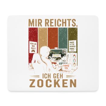 Mir reichts Ich geh zocken Vintage Gamer - Mousepad (Querformat) - Weiß - Vorne