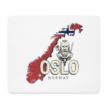 Souvenir vintage de vacances à Oslo en Norvège - Tapis de souris (format paysage) - blanc - Devant