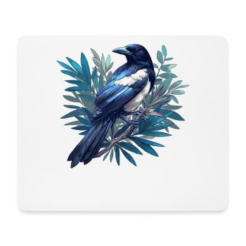 Pies Magpie - Tapis de souris (format paysage) - blanc - Devant