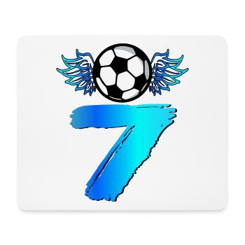 7. Geburtstag Sieben Fußball - Mousepad (Querformat) - Weiß - Vorne