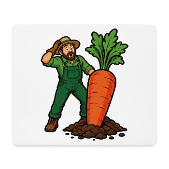 Gardener and giant carrot from the vegetable garden - Mouse Pad (horizontal) - white - Front