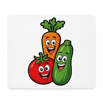 Kawaii Smiling Vegetables from the Vegetable Garden - Mouse Pad (horizontal) - white - Front