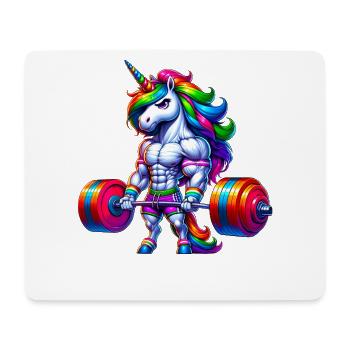 Unicorn Weightlifting Deadlift Fitness Gym - Mouse Pad (horizontal) - white - Front