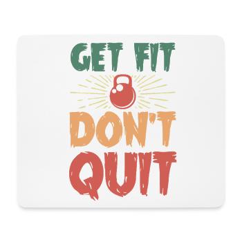 Get Fit Don't Quit Kettlebell Motiv - Mousepad (Querformat) - Weiß - Vorne