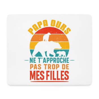 Papa Ours Pas Trop Près Des Filles - Tapis de souris (format paysage) - blanc - Devant