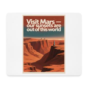 Visiting Mars | Retro Space Tour - Mouse Pad (horizontal) - white - Front