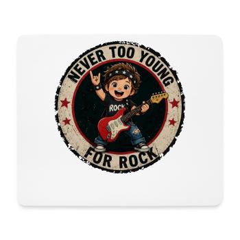 Nie zu jung für Rock – Kind mit Gitarre - Mousepad (Querformat) - Weiß - Vorne