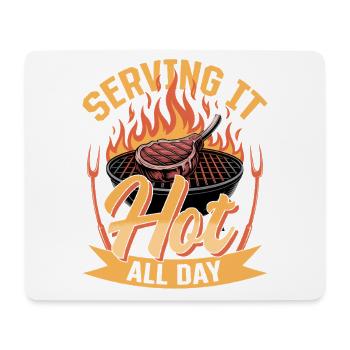 BBQ Grilling Meat Smoking Barbecue - Mousepad (Querformat) - Weiß - Vorne