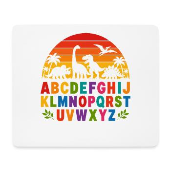 Regenbogen-Dino-Alphabet - Mousepad (Querformat) - Weiß - Vorne