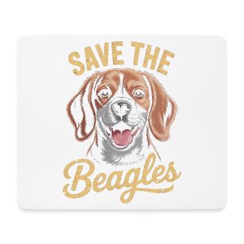 Rettet die Beagles - Mousepad (Querformat) - Weiß - Vorne