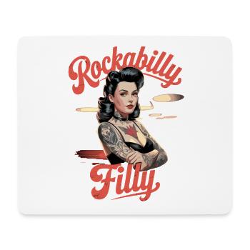 Rockabilly Filly Tattoo Retro Pin-Up - Mousepad (Querformat) - Weiß - Vorne