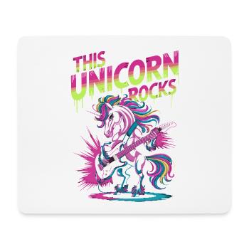 Guitare néon Unicorn Rock - Tapis de souris (format paysage) - blanc - Devant