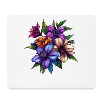 Tropical Flower Bouquet – Colour Explosion - Mouse Pad (horizontal) - white - Front