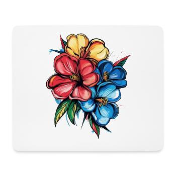 Explosion de l’hibiscus tropical - Tapis de souris (format paysage) - blanc - Devant