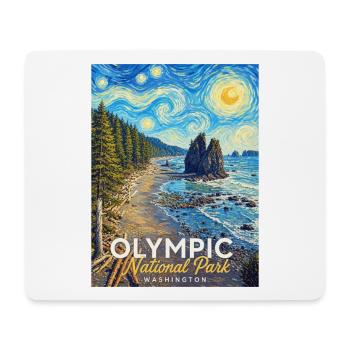  National Park Kunststurm Washington - Mousepad (Querformat) - Weiß - Vorne