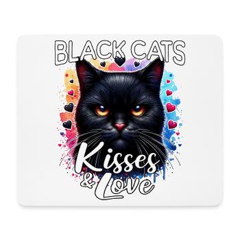 Amour du chat noir - Tapis de souris (format paysage) - blanc - Devant