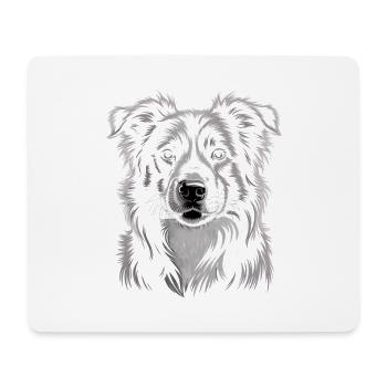 Border Collie - Tapis de souris (format paysage) - blanc - Devant