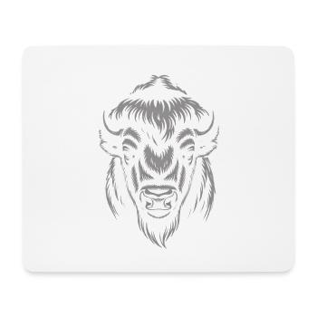 Tête de bison gris - Tapis de souris (format paysage) - blanc - Devant