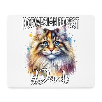 Norwegische Waldkatze Papa - Mousepad (Querformat) - Weiß - Vorne