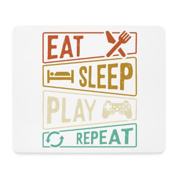 Gamer life Eat Sleep Play Repeat  - Mousepad (Querformat) - Weiß - Vorne