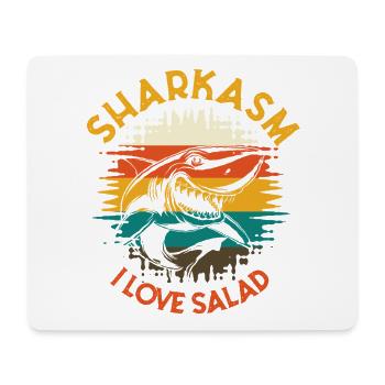 Sharkasm J’adore l’humour rétro de requin à la salade - Tapis de souris (format paysage) - blanc - Devant