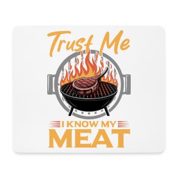 BBQ Grilling Meat Smoking Barbecue - Mouse Pad (horizontal) - white - Front