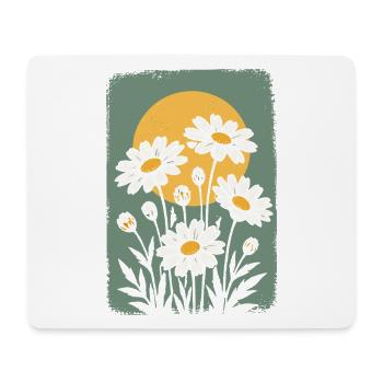 Daisies in the circle of the sun - Mouse Pad (horizontal) - white - Front