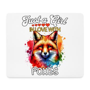 Red Fox Fox Girl Fox - Mouse Pad (horizontal) - white - Front