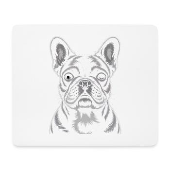 French Bulldog Frenchie - Mouse Pad (horizontal) - white - Front