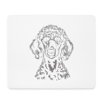 Pudel - Mousepad (Querformat) - Weiß - Vorne