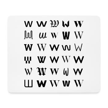 Typography W monogram letter mosaic design - Mouse Pad (horizontal) - white - Front