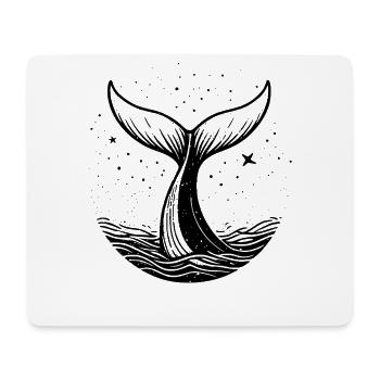 Whale Silhouette Minimal Ocean Design - Mouse Pad (horizontal) - white - Front
