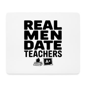 Echte Männer daten Lehrer - Mousepad (Querformat) - Weiß - Vorne