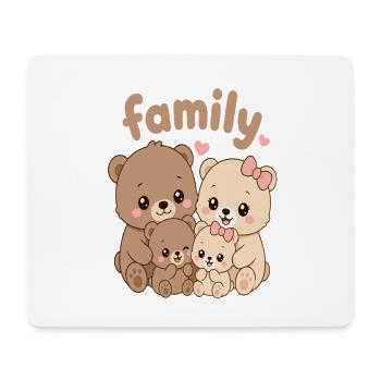Familienbären Kuschelcrew - Mousepad (Querformat) - Weiß - Vorne