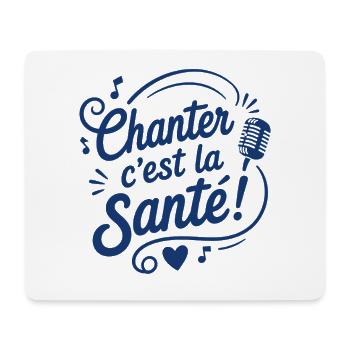 Chanter c’est la Santé Microphone - Tapis de souris (format paysage) - blanc - Devant
