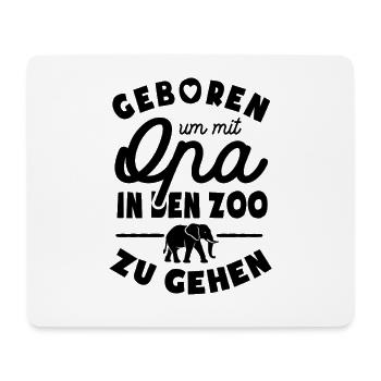 Geboren um mit Opa in den Zoo zu gehen - Mousepad (Querformat) - Weiß - Vorne
